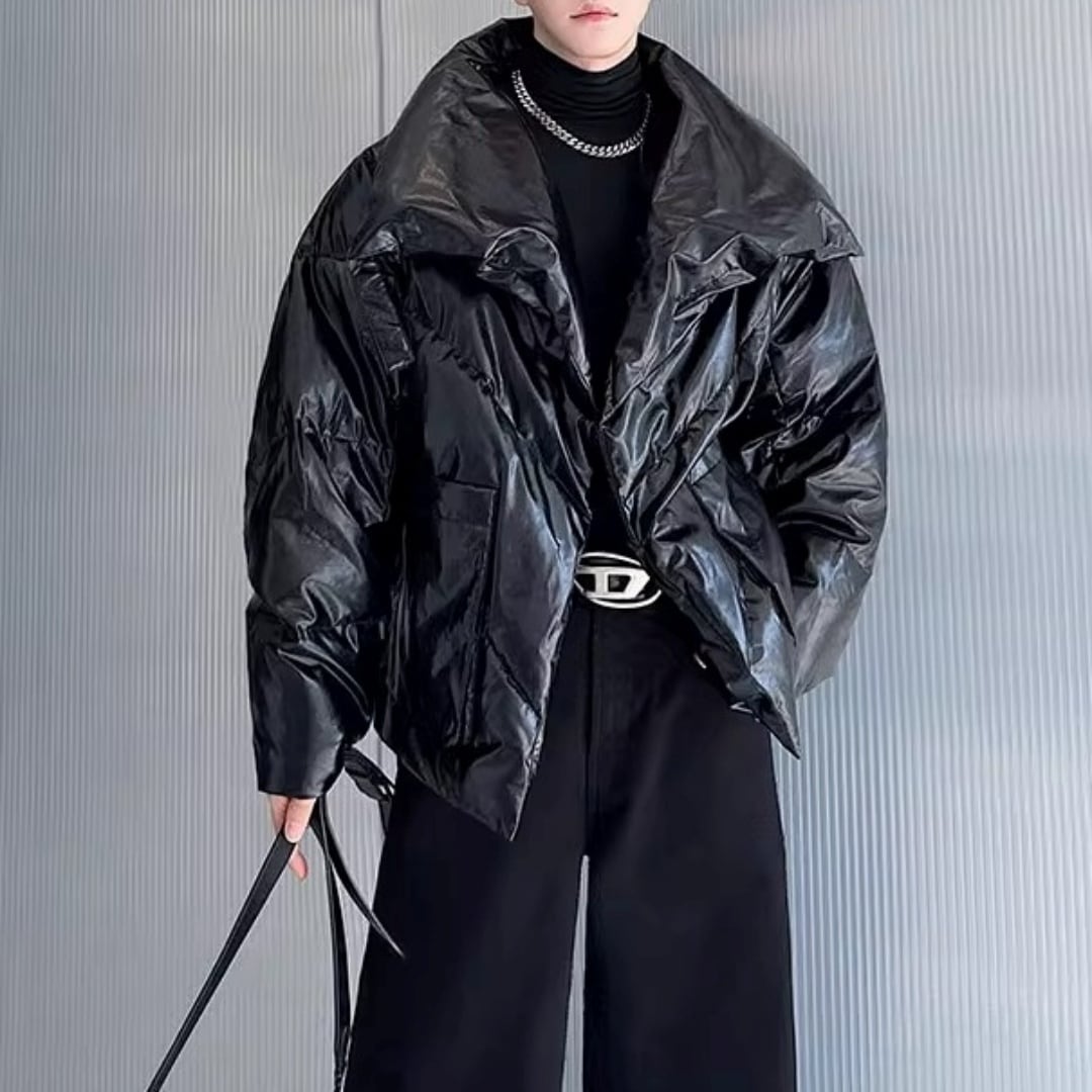 シャイニー ボリュームビッグカラーダウンジャケット 3カラー D12161