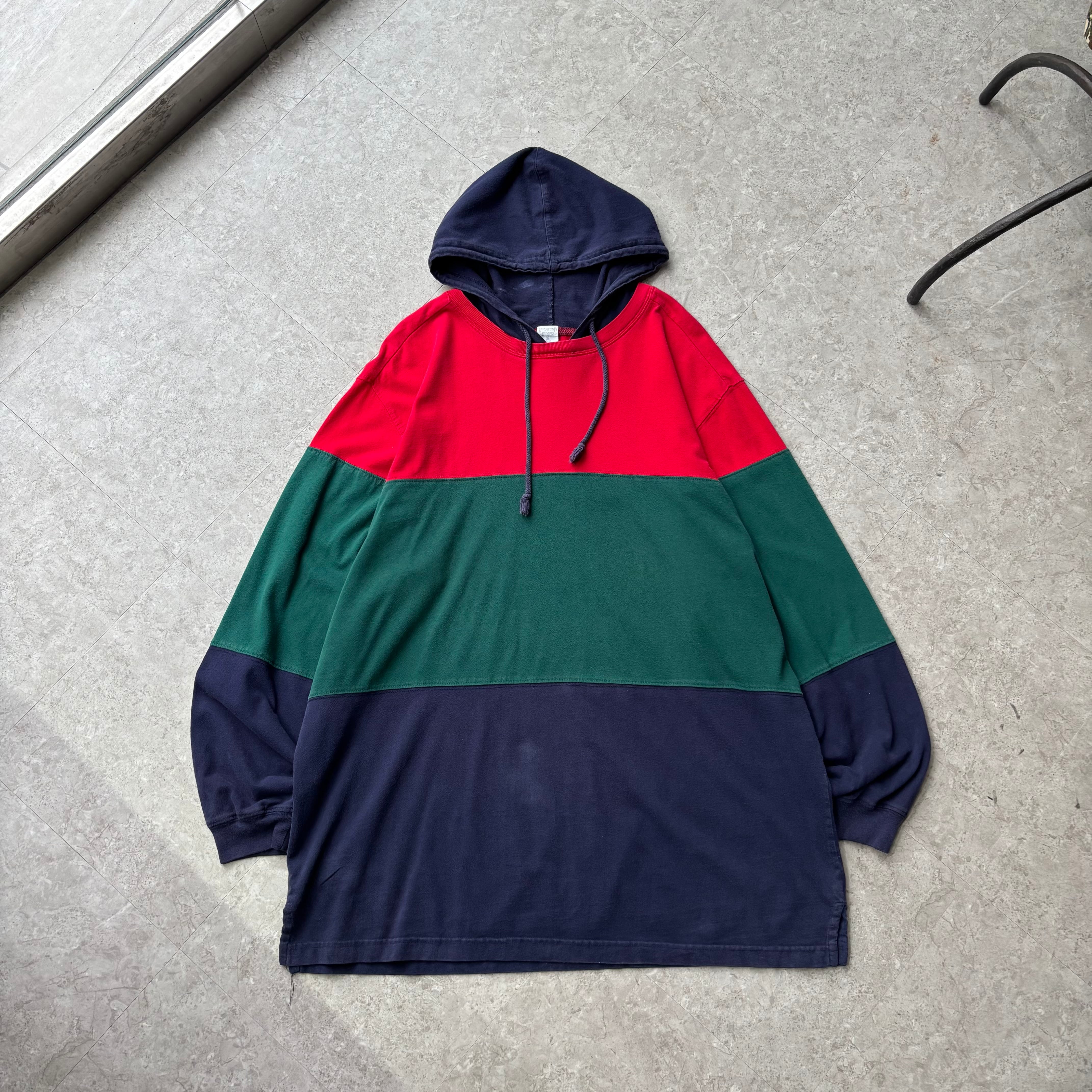 90s LANDS'END "border design" L/S T-shirt hoodie【仙台店】