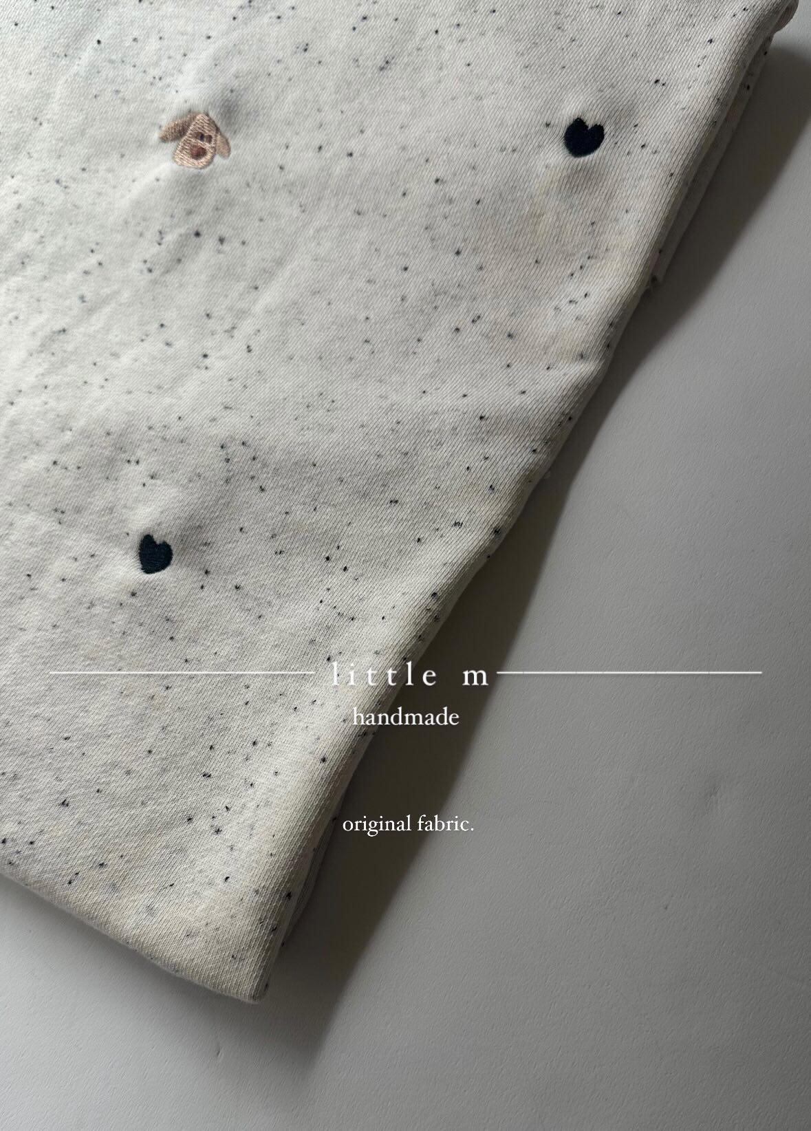 【予約】【little m様考案】黒つぶミニ裏毛/クリーム/heart tubu wanko③