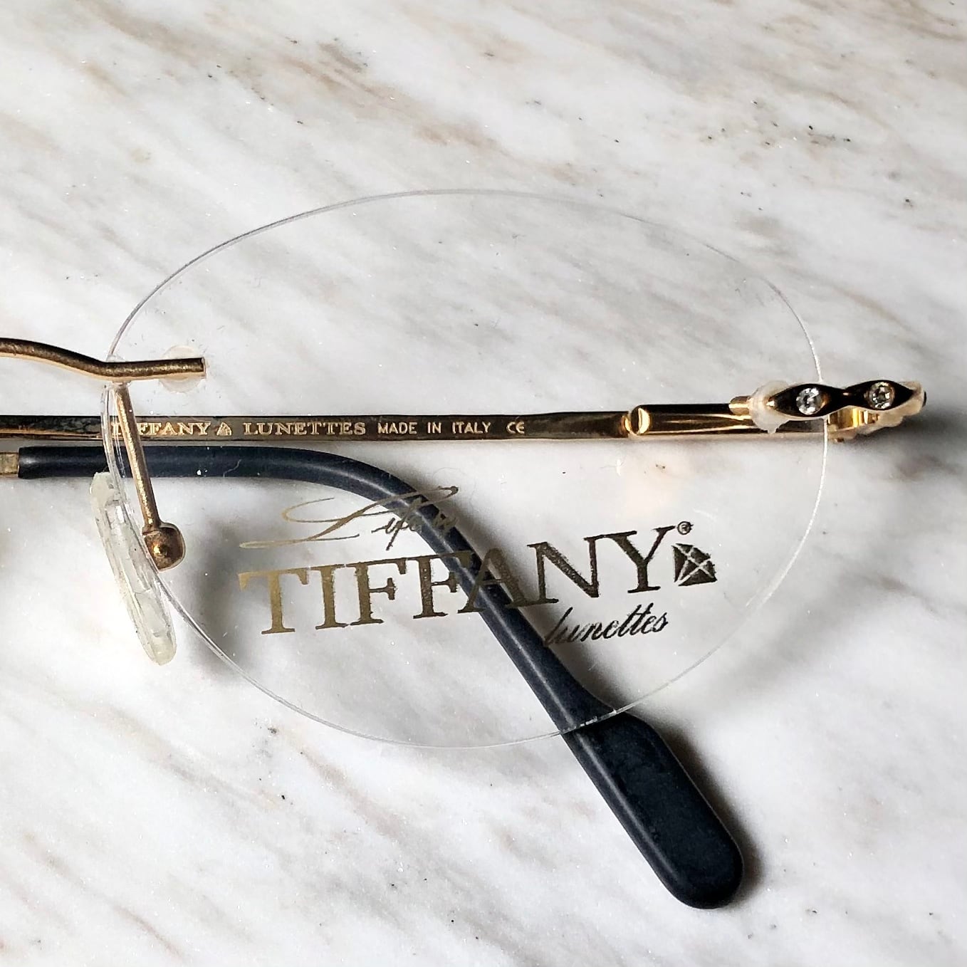 vintage TIFFANY LUNETTES 23k gold plated glasses 