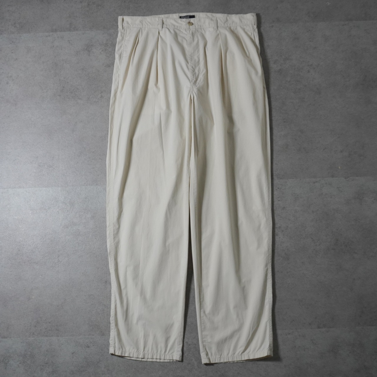 90s 初期型 USA製 Polo by Ralph Lauren POLO CHINO "Lightweight Twill" offwhite [W36L31相当] 古着 - 2