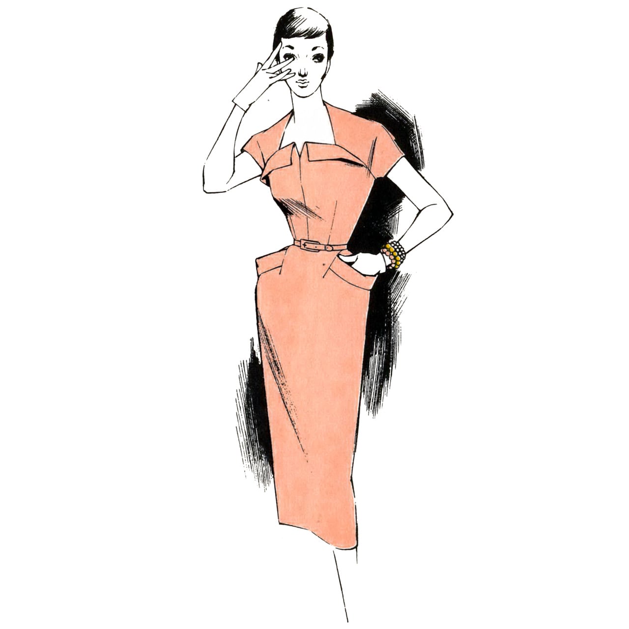 中原淳一　ステッチラインワンピース　ベージュ　9号 中原淳一 ステッチラインワンピース ベージュ 9号 中原淳一デザイン