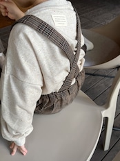 【アウトレット】check suspender pants
