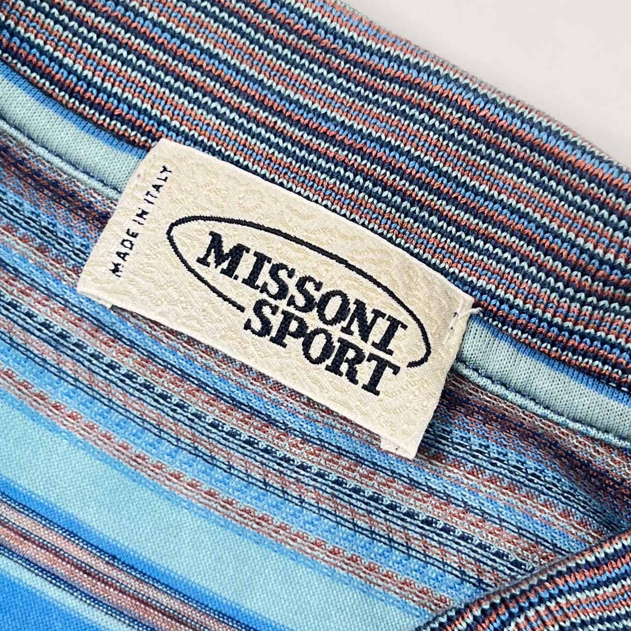 イタリア製 MISSONI SPORT ミッソーニ ボーダー 天竺 半袖 ポロシャツ