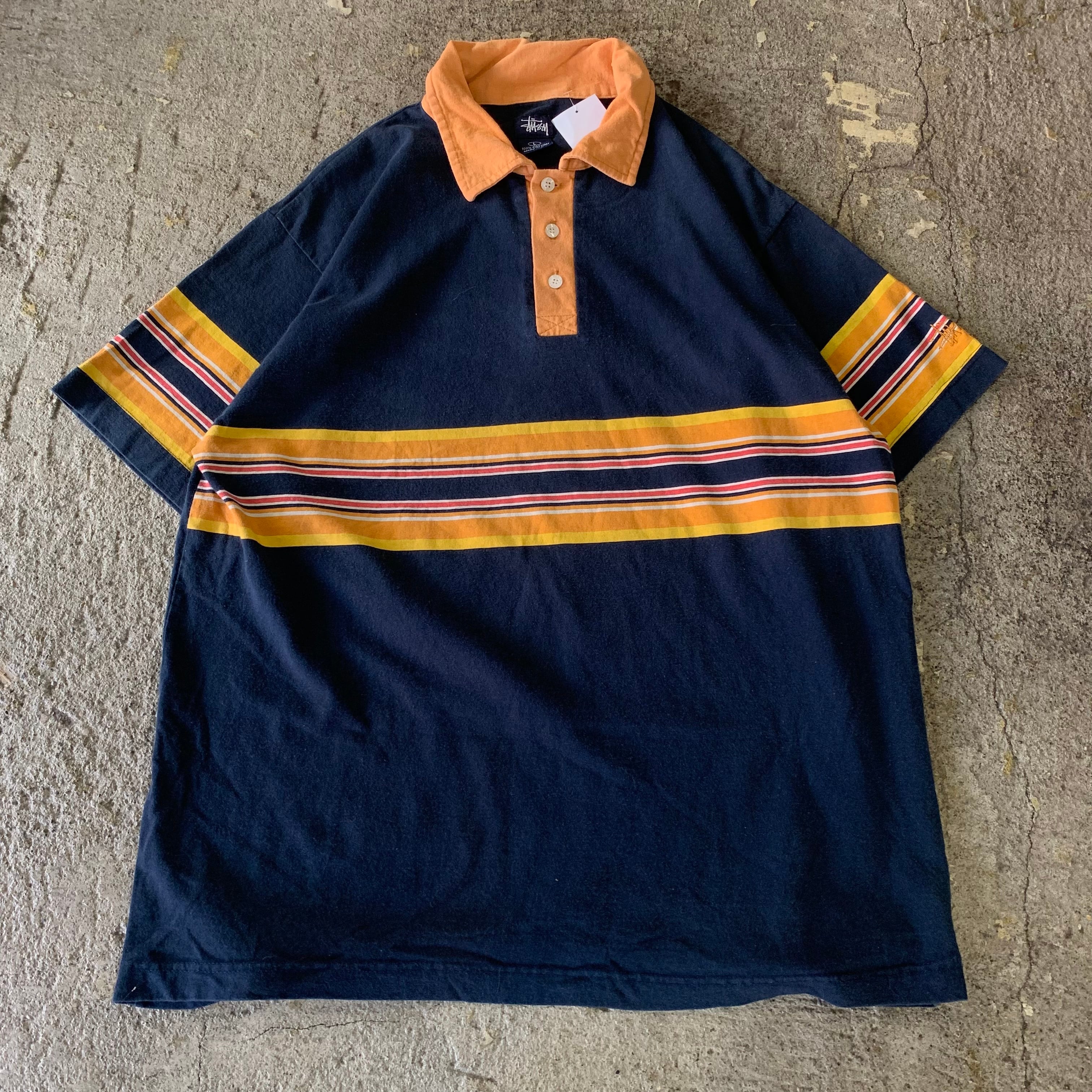 90s Old Stussy Border Polo Shirts