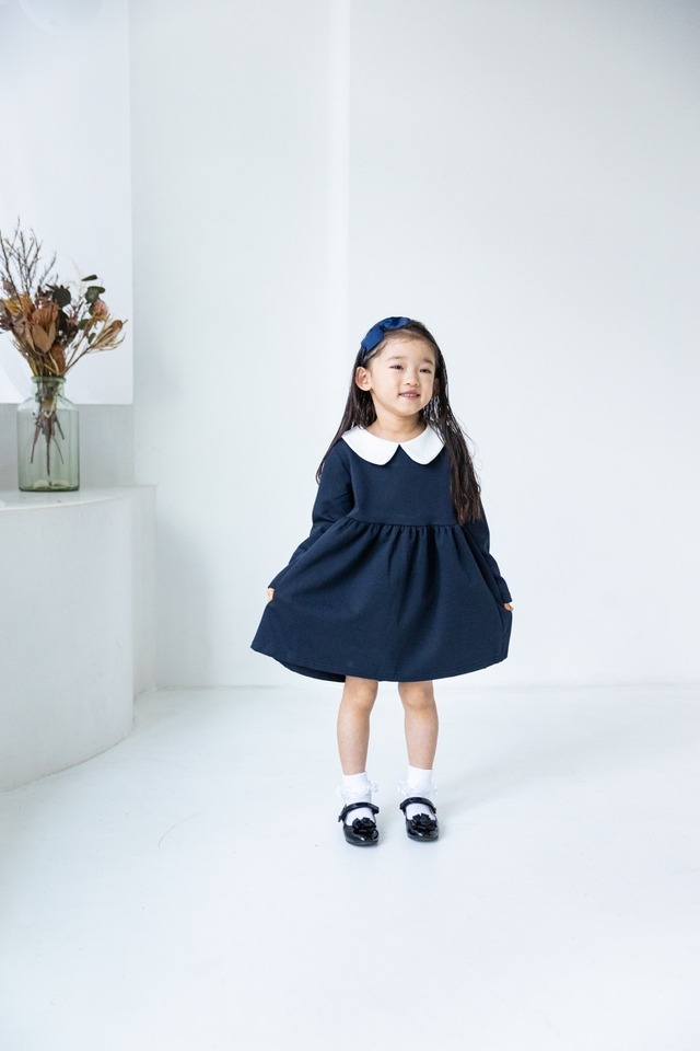 【即納】丸襟ワンピース