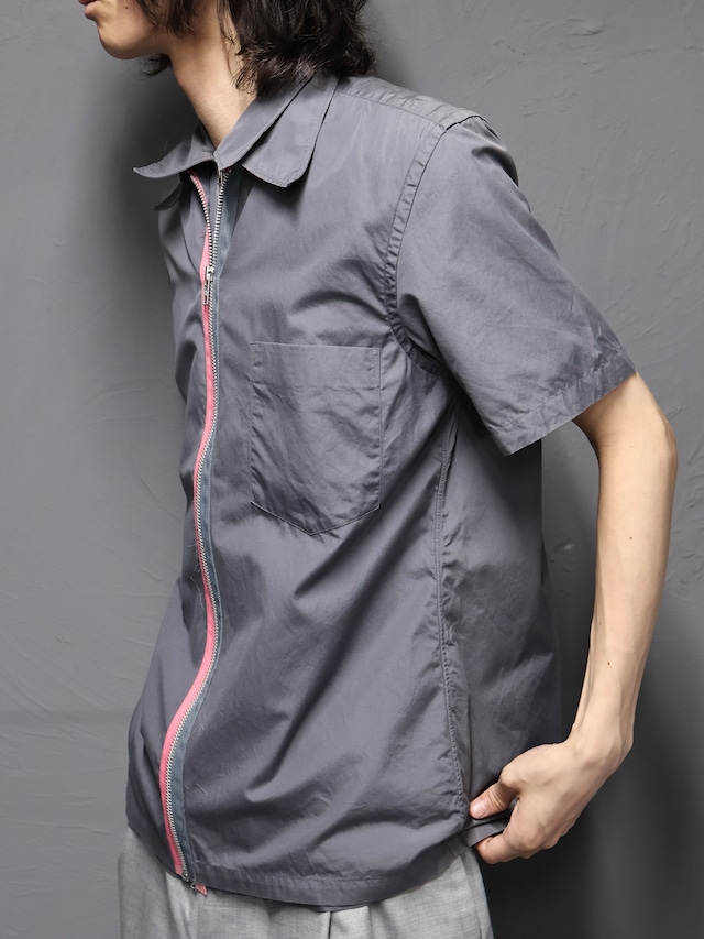 【COMME des GARÇONS shirt】layered design zip up shirt