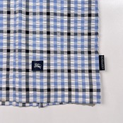 BURBERRY LONDON バーバリー チェック柄 シアサッカー BD 半袖シャツ サイズ M /ブルー系/三陽商会/メンズ
