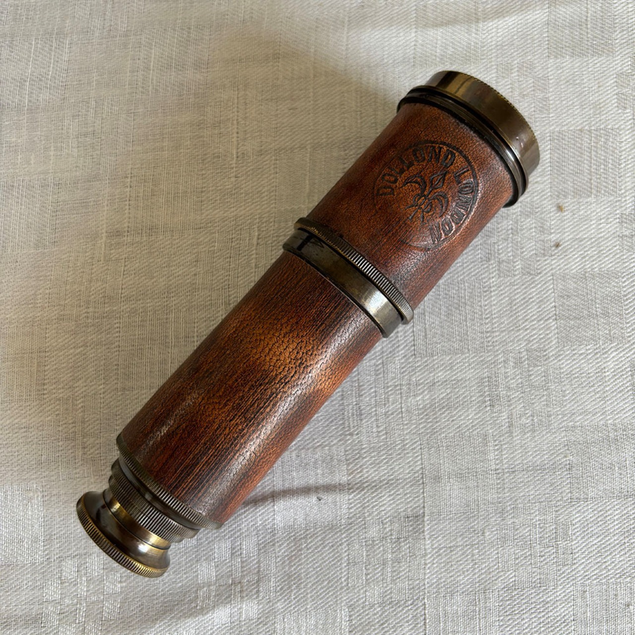 望遠鏡　革張り　木製ケース入り　英国ヴィンテージ　海洋　ハンドヘルド 19ote23-2