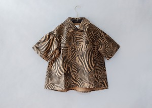 【23SS】ミチリコ(michirico) Real Zebra TEX Shirts  ダークモカ【S・M】シャツ　半袖