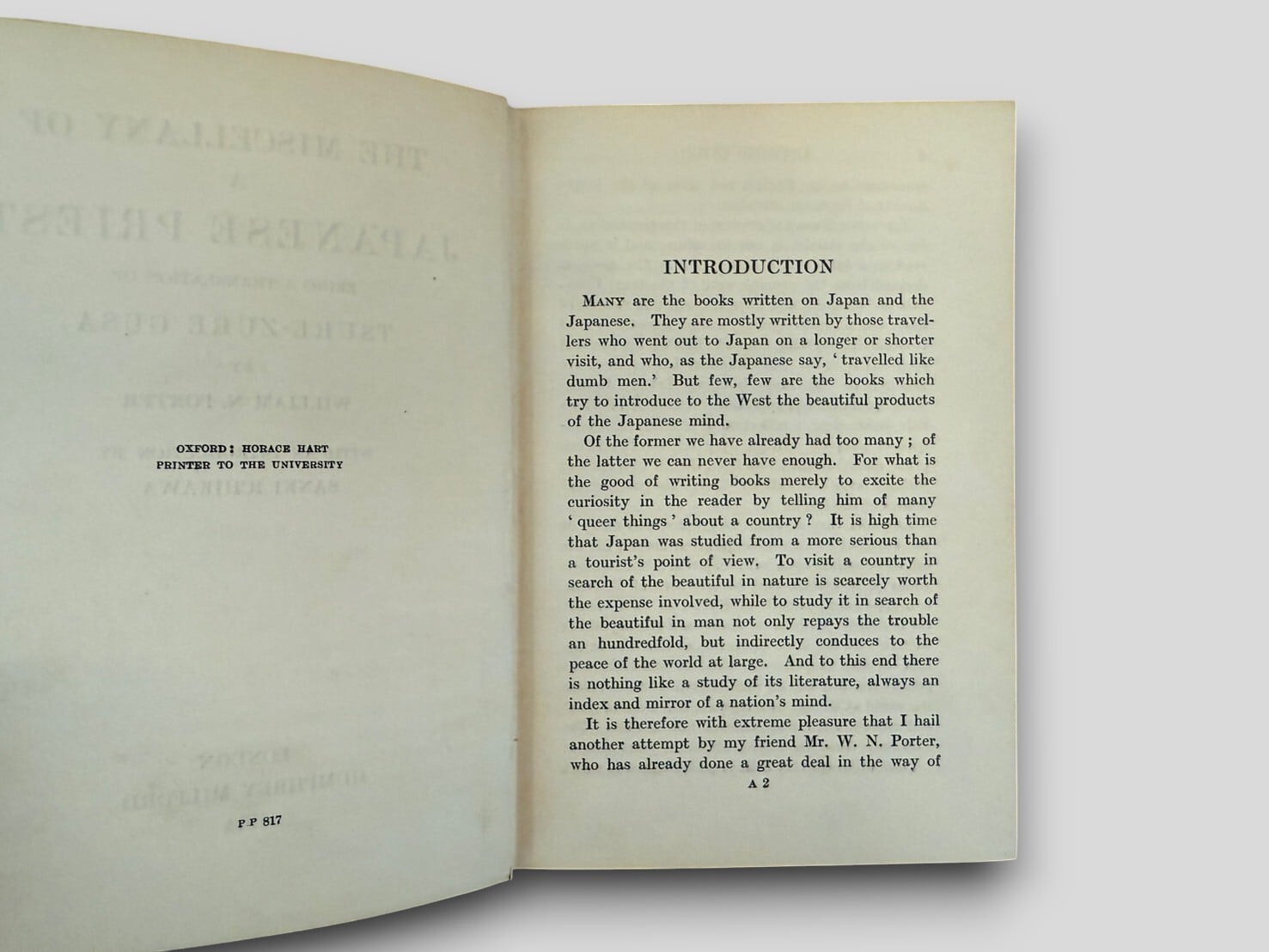 SJ580】【FIRST EDITION】The miscellany of a Japanese priest, being