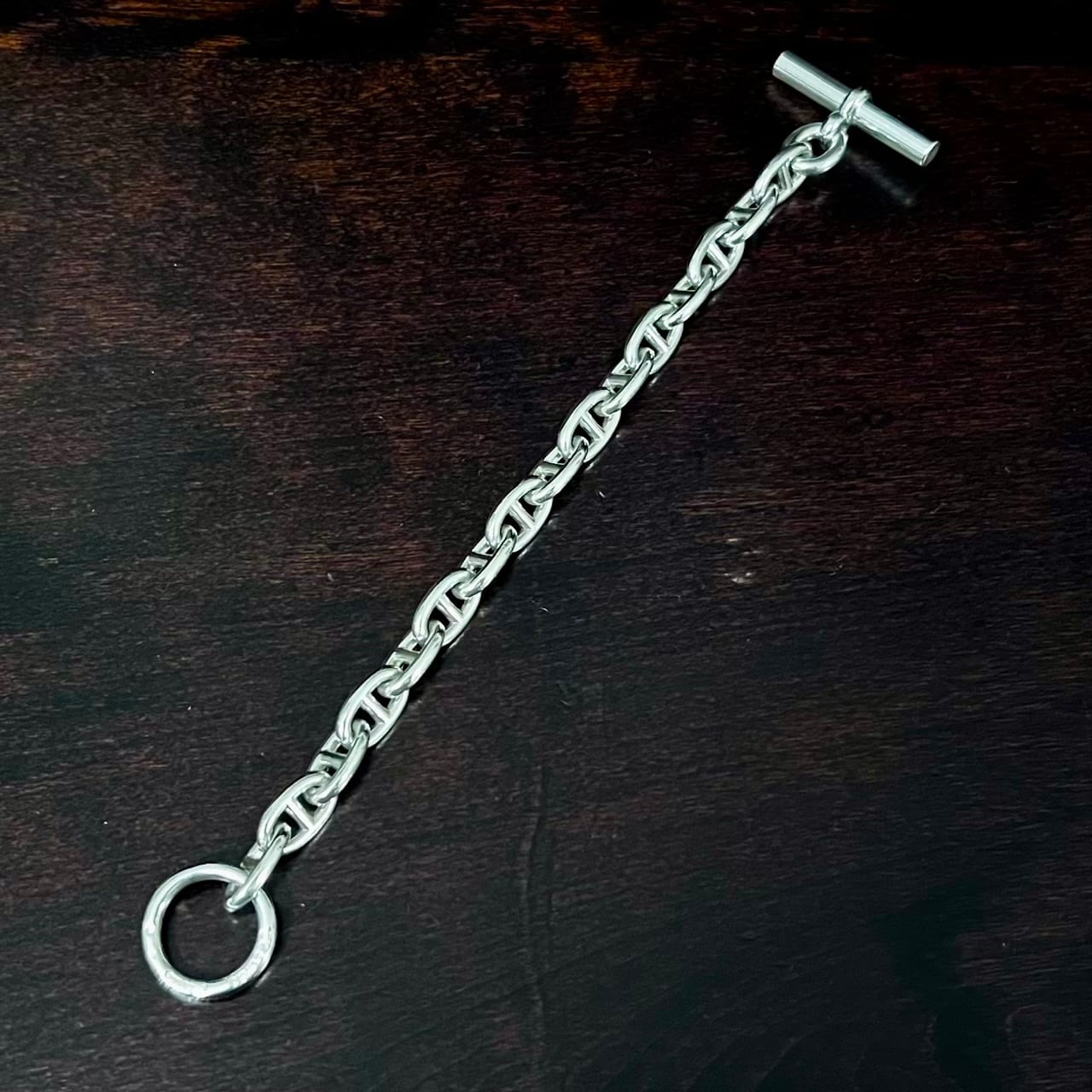 VINTAGE HERMES Chaine d'Ancre Bracelet MM 16 Links Sterling Silver