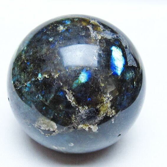 ラブラドライト 丸玉 69mm スフィア 置物 一点物 151-9110