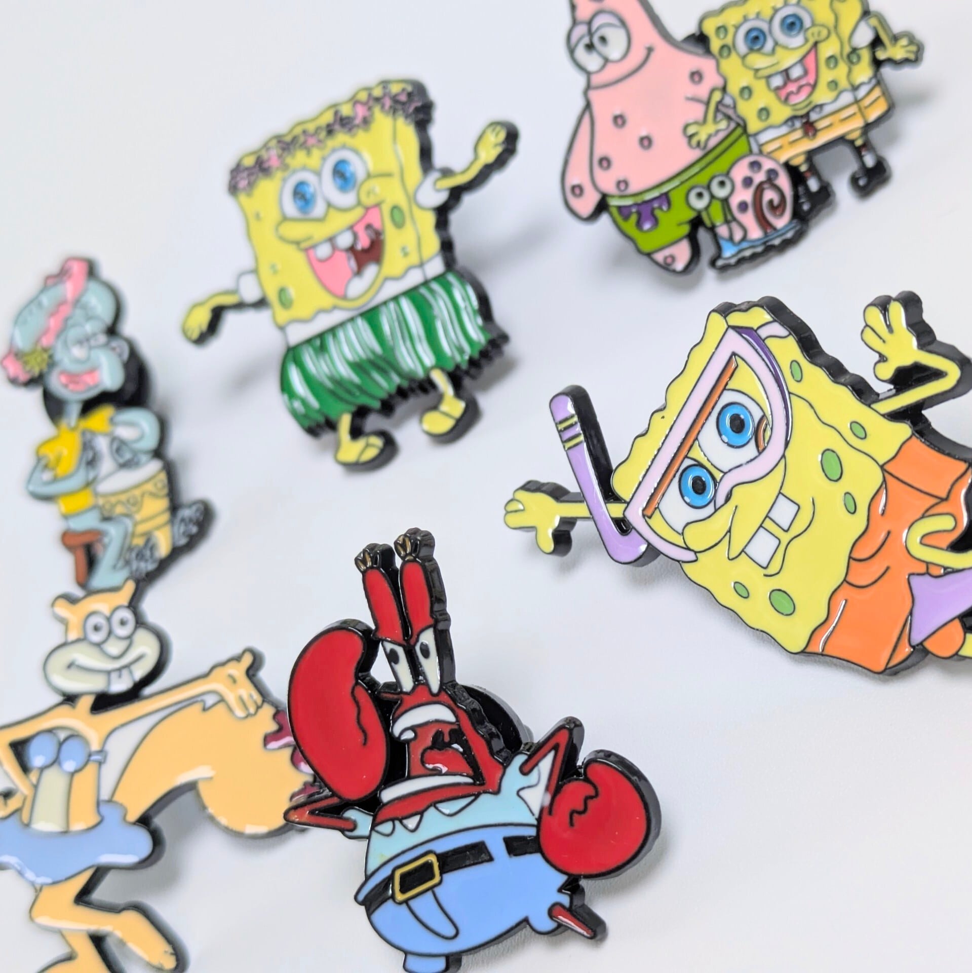 送料無料！ ★ピンズ PINS★ピンバッジ 【 SpongeBob SquarePants（スポンジボブ）】ピンズ 6Pセット / ピンバッジ / PINS〚アメリカン雑貨 アメトイ〛
