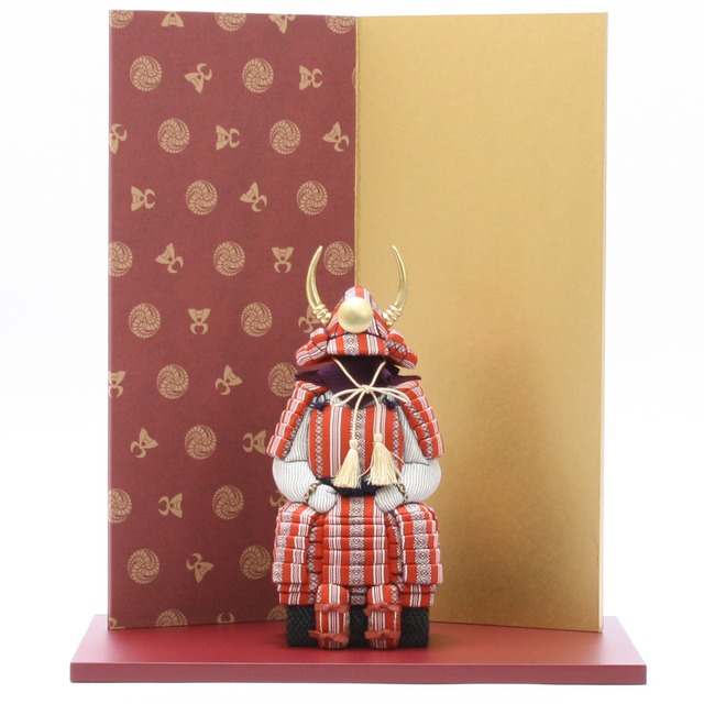 五月人形｜コンパクト｜おしゃれ｜モダン｜インテリア｜プレミアム｜こだわり｜木目込み｜おすすめ｜作家｜伝統工芸士　《商品名》木目込み鎧　51800-0120　木目込み鎧　大和博多織　赤　52200-0011　台屏風セット　黒田長政　古代朱塗　正規取扱店　柿沼東光 松屋限定品　