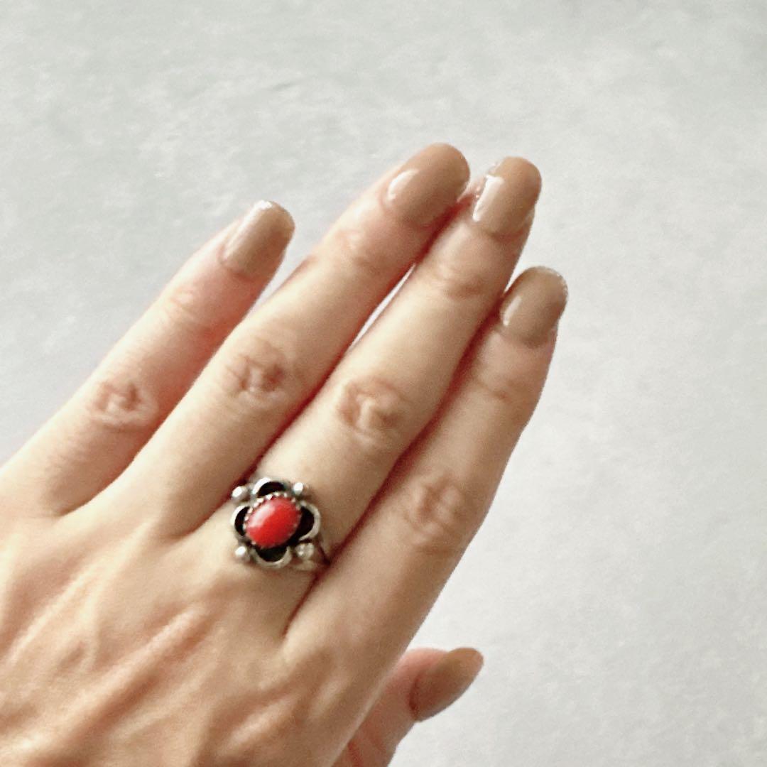 【J225】ヴィンテージ　ナバホ族　コーラル　リング　12号 J225】ヴィンテージ ナバホ族 コーラル リング 12号 | Morrissey