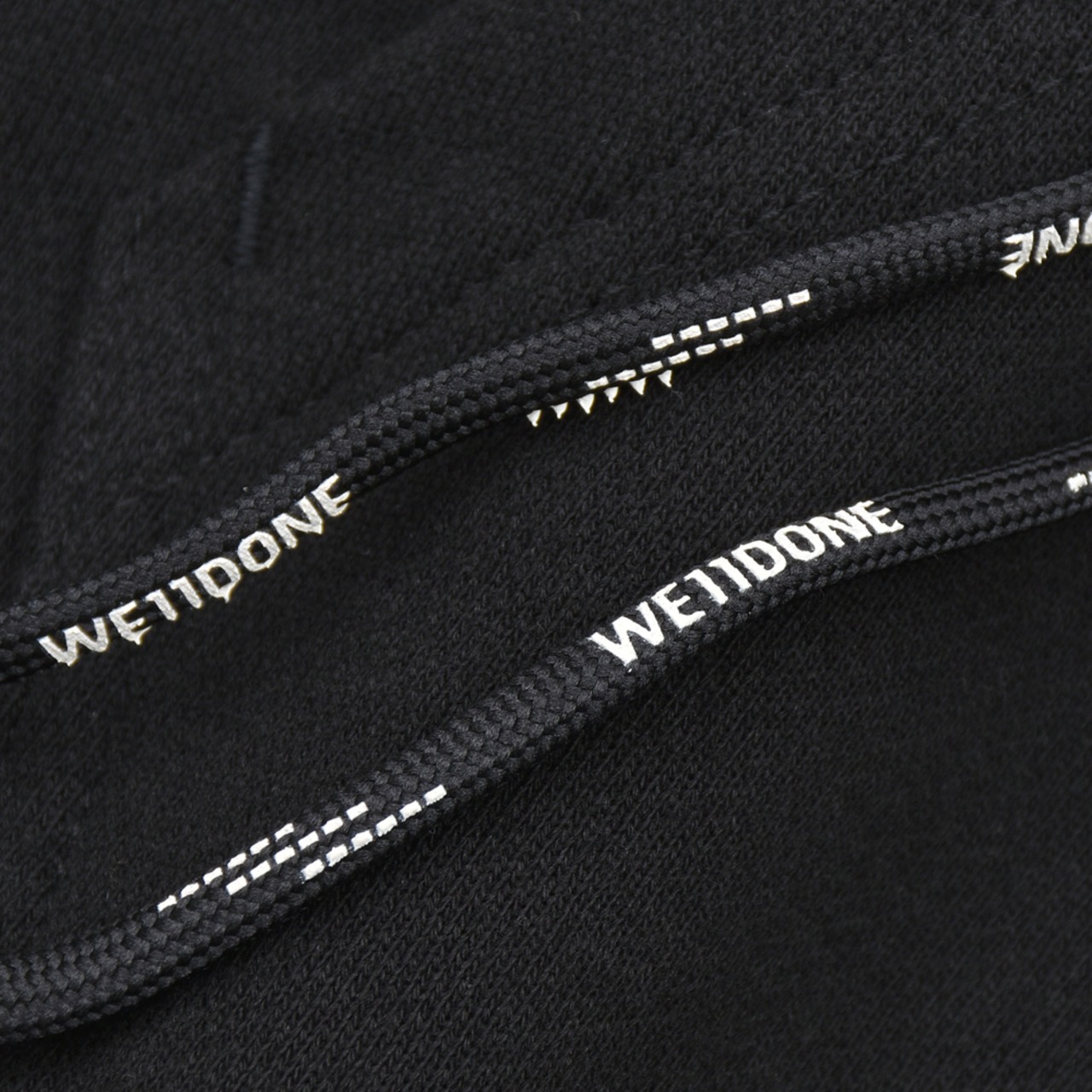 【WE11DONE】BLACK LAYERED DOUBLE STRING HOODIE - 5