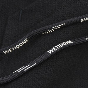 【WE11DONE】BLACK LAYERED DOUBLE STRING HOODIE