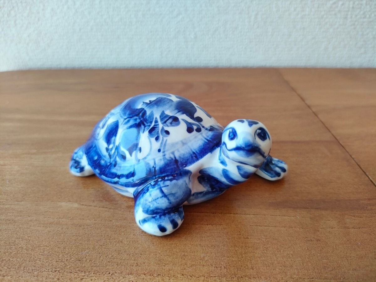 GZ422】北欧ロシア雑貨 動物陶器 グジェリ焼 亀 | 中島雑貨 -ロシア直 