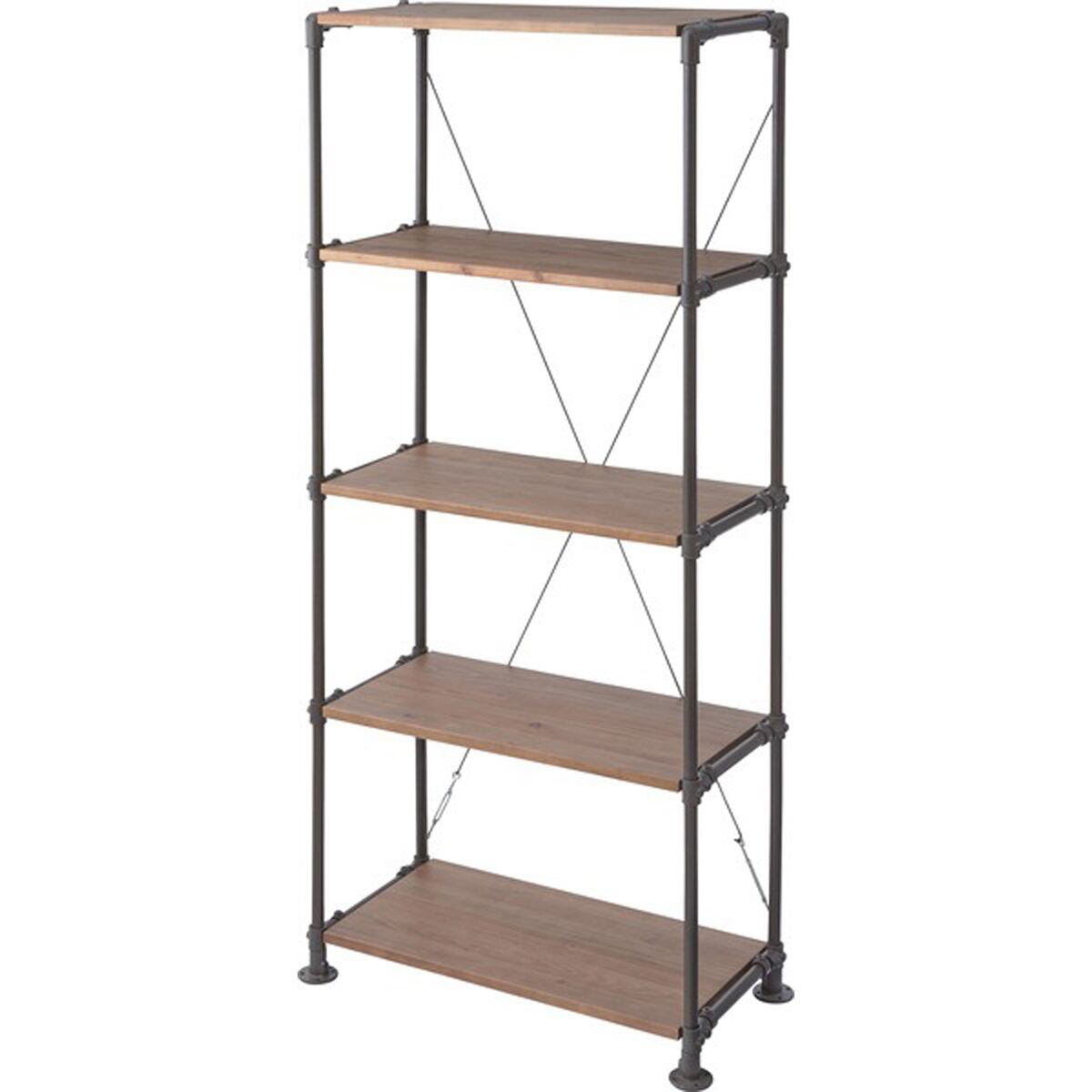 シェルフ 天然木 パイン ラッカー塗装 スチール 粉体塗装