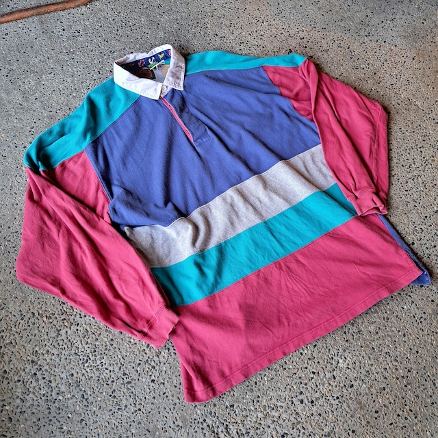 BOSTON TRADERS' クレイジーパターン ラガーシャツ used [303043]