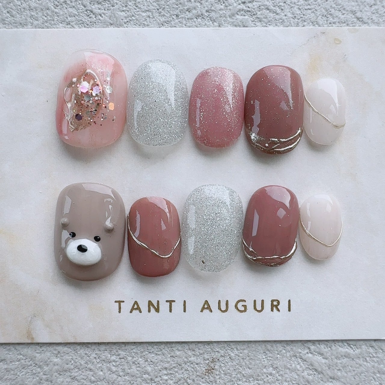 ④キャラクター動物モチーフ ネイルチップセット5個セット バラ売り、まとめ売り可 ④キャラクター動物モチーフ ネイルチップセット5個セット バラ売り