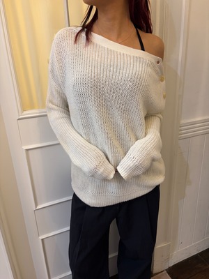 Ralph Lauren / vintage white long sleeve knit. (O)