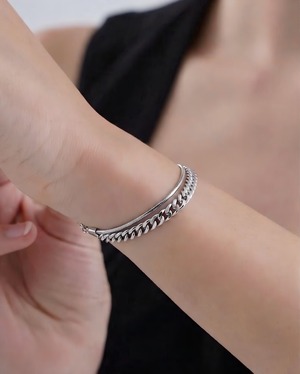 316L chain & snake bracelet【SILVER】#b80