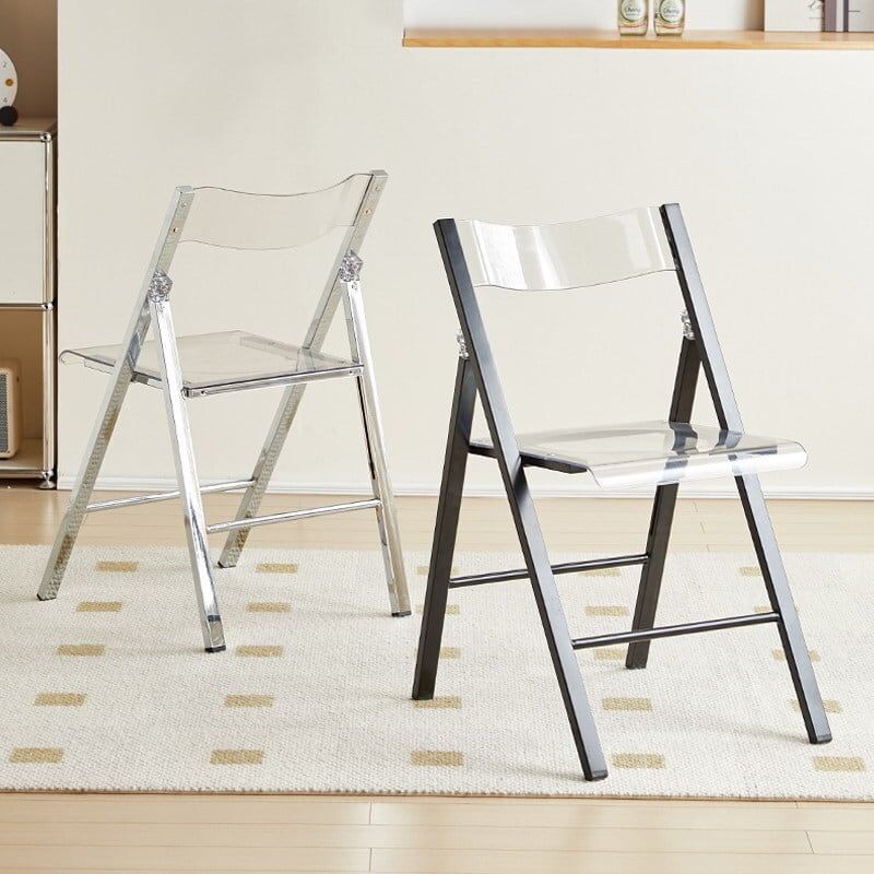 折りたたみ式透明アクリル椅子 透明アクリル折りたたみチェア シックな透明アクリル折りたたみ椅子