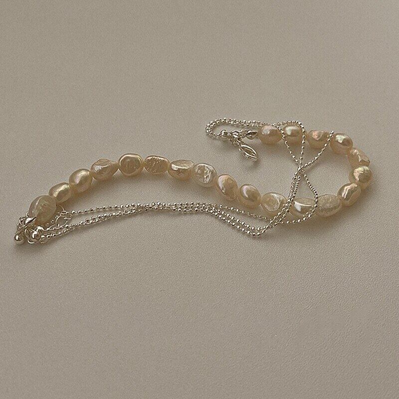 送料無料 MENGJIQIAO淡水パールブレスレット女性Girsトレンディな