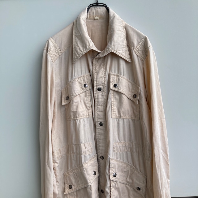 サファリジャケット 60s〜70s Field&Stream ライトウェイト ベージュ ヴィンテージ古着 L 画像2