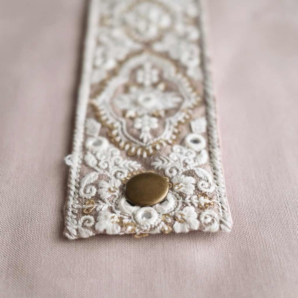 完売 】my.day インド刺繍リボンのマルシェバッグ ピンク｜A4収納 エコ