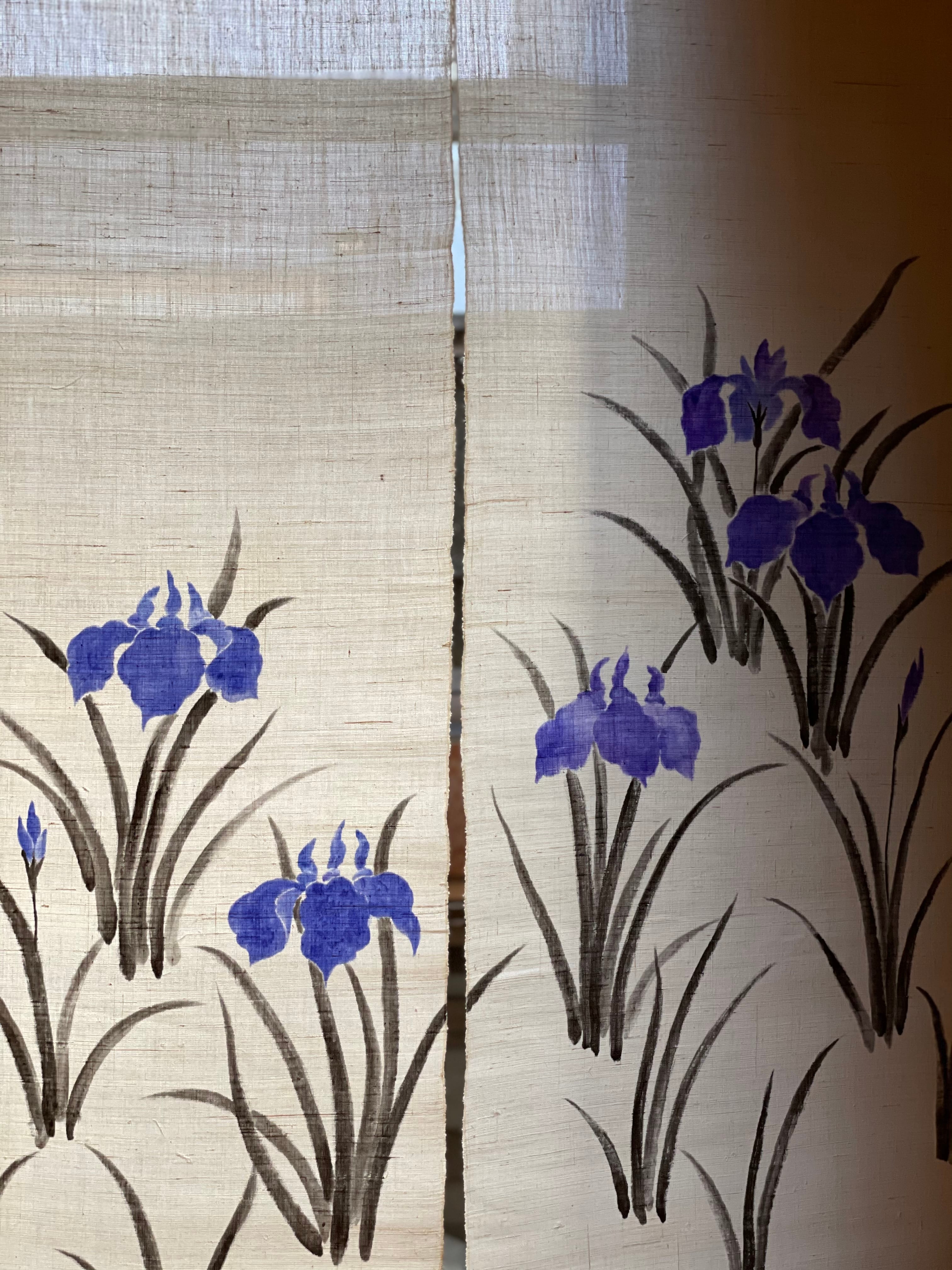 暖簾 麻 あやめ 菖蒲 | 西村商店 浅草・合羽橋