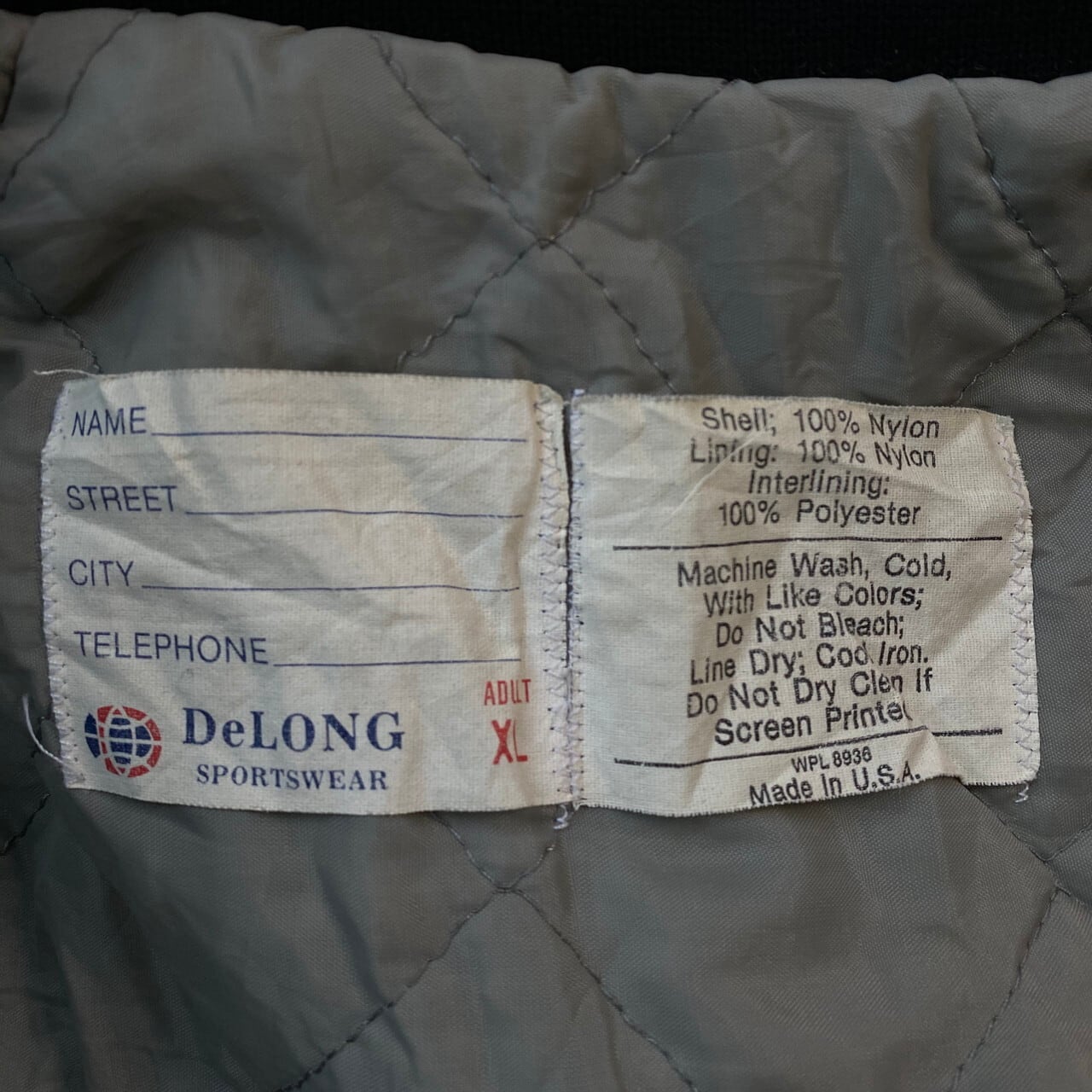 70〜80年代 ビンテージ DeLong デロング サテン 襟付き ナイロン 