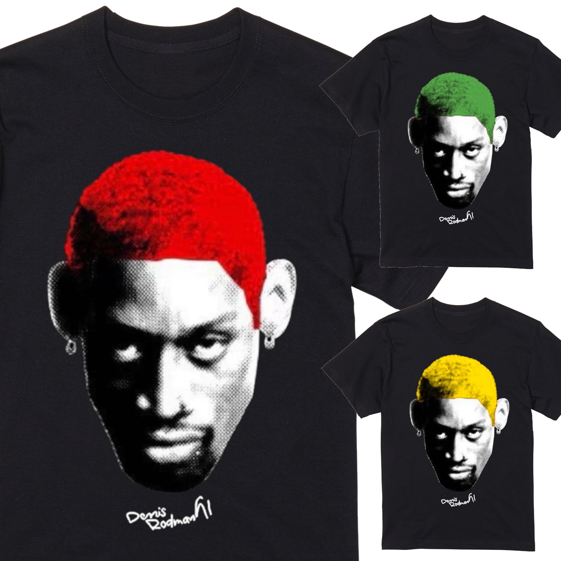 ロッドマン BIG FACE Tシャツ 半袖 黒 バスケ シカゴ・ブルズ 90