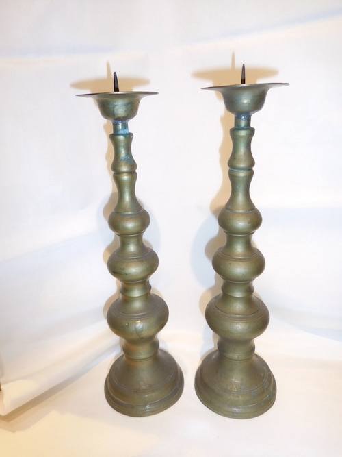 シンプル真鍮燭台ペア brass candlesticks