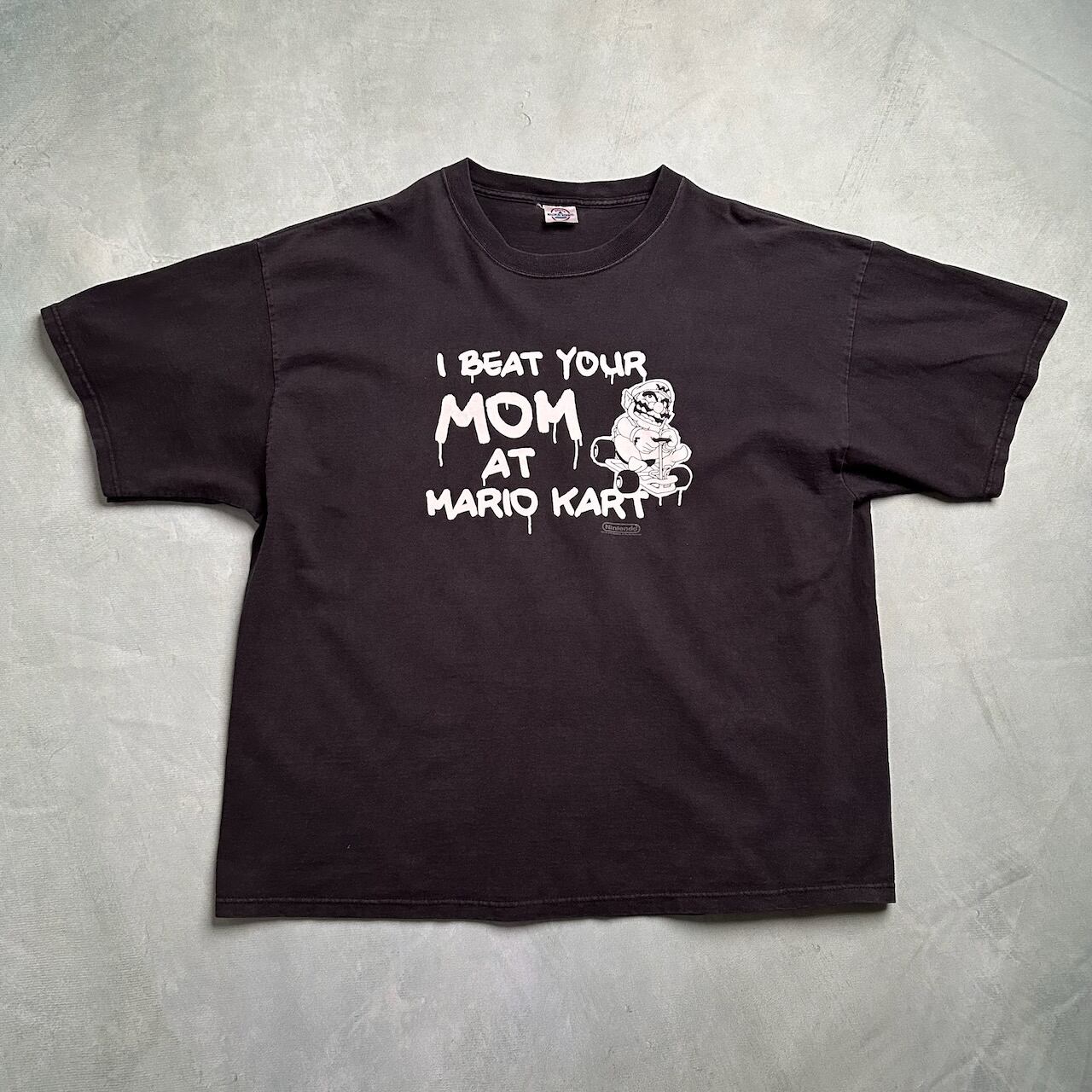 90s マリオ Tシャツ ゲーム アニメ 黒 XL ヴィンテージ フェード 00s