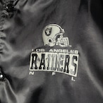 90s USA製 RAIDERS レイダース サテンスタジャン 裏キルティング ブラック XXL