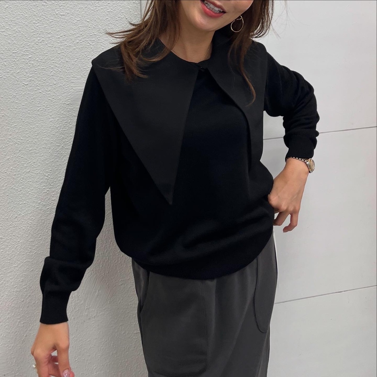 ロージー  Rosiee 付衿クラシックKnit