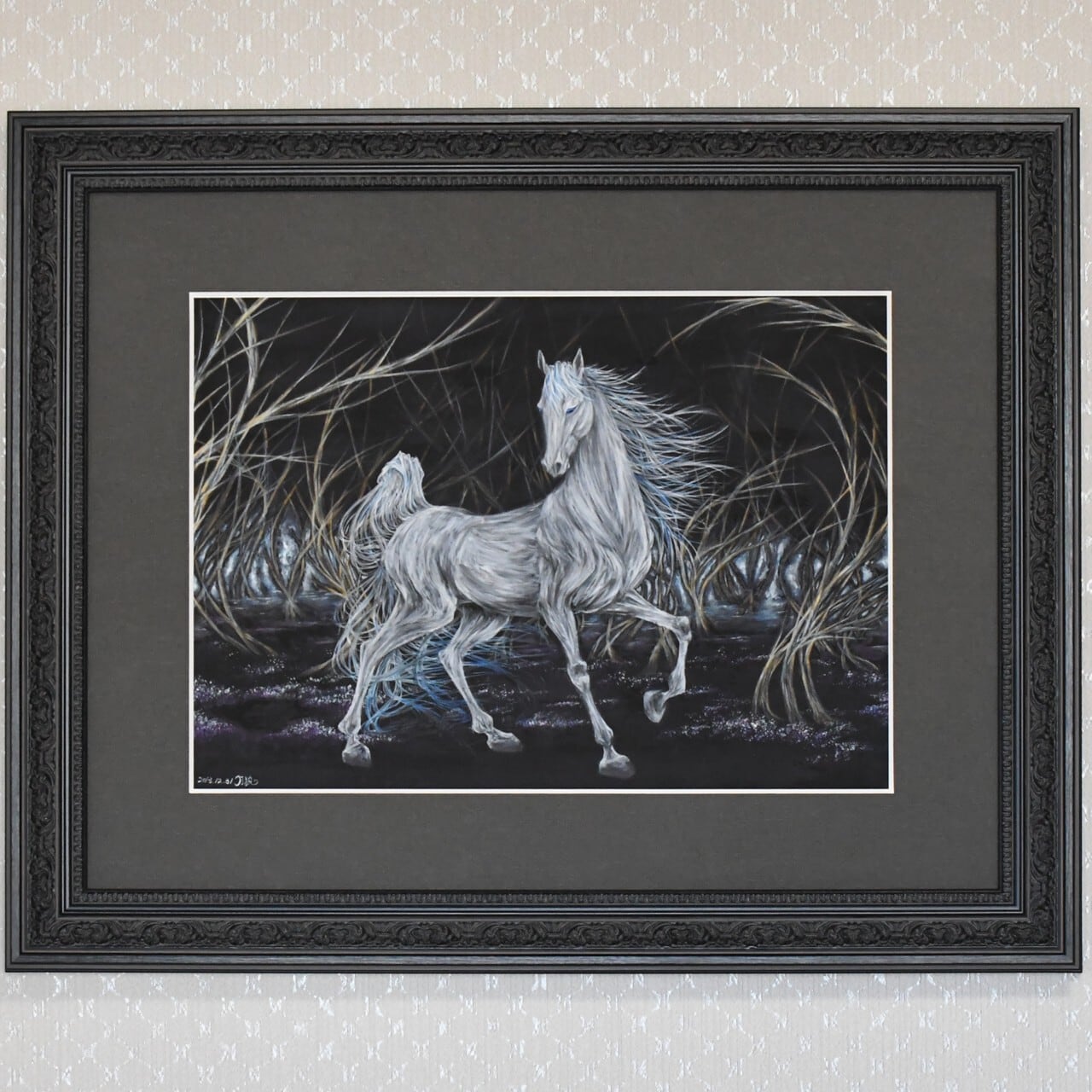 幻想の世界へ『白幻の導き』｜白馬の水彩アートポスター（装飾額