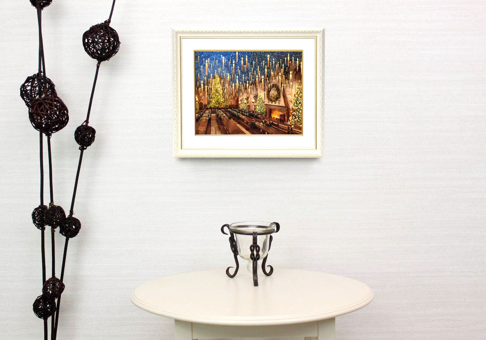 トーマス キンケード スタジオ「ハリー・ポッター/グレート ホール」額縁 作品証明書 展示用フック付き アートプリントポスター