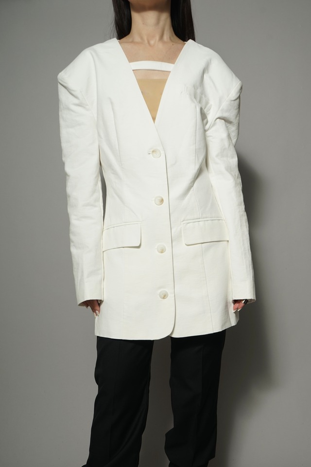 JACKET MINI DRESS  (WHITE) 2403-97-43