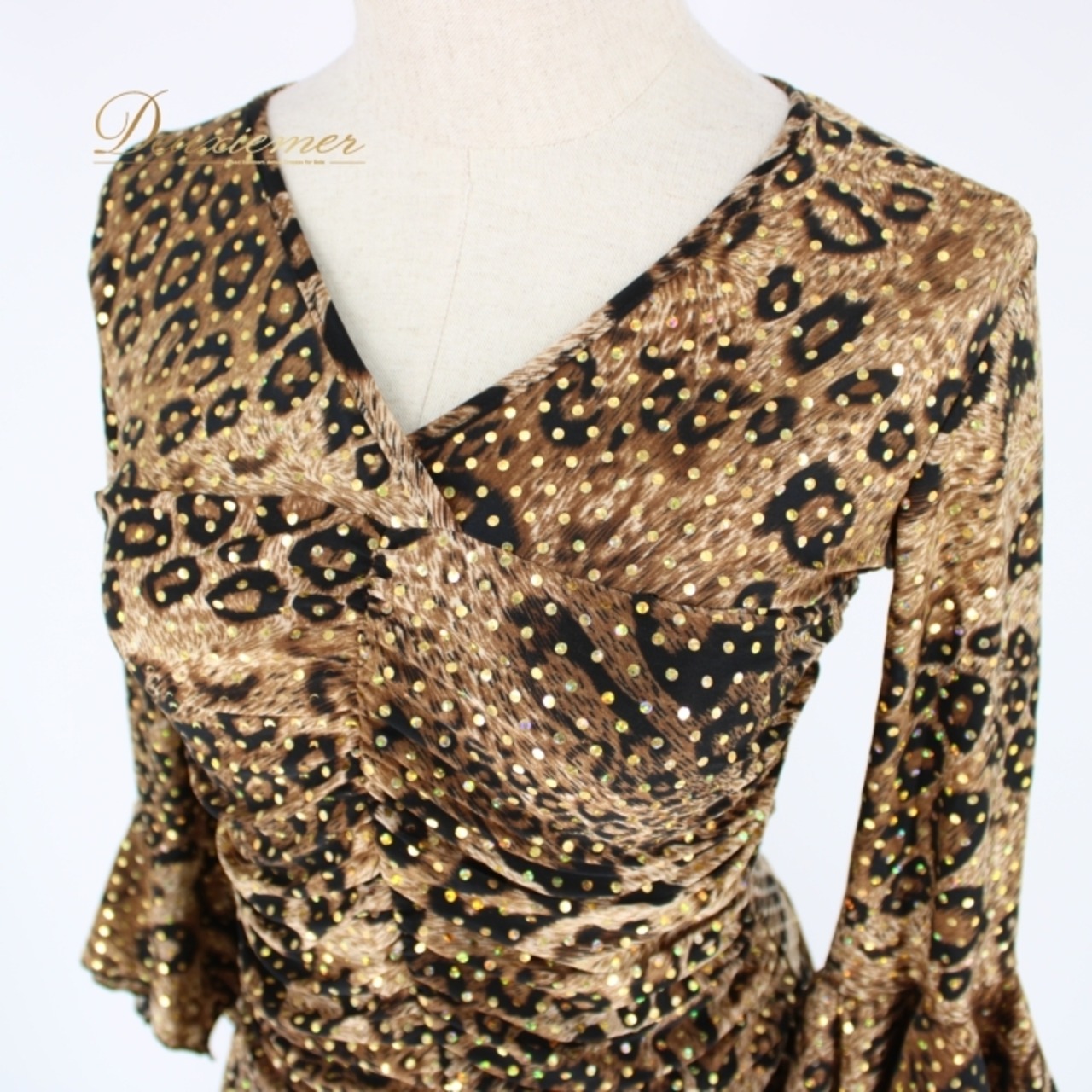 社交ダンス 衣装 スタンダード ドレス ワンピース レッスンウェア パーティドレス 黒 茶 ヒョウ柄 ベージュ系 ブラウン系 ブラック系 上品 ダンス用 大人 女性 おしゃれ 伸縮性あり フレア スカート 舞台衣装 セクシー パーティー コンサート カジュアル エレガント シンプル 洗練された ヒョウ柄ドレス ビジュアル インパクト