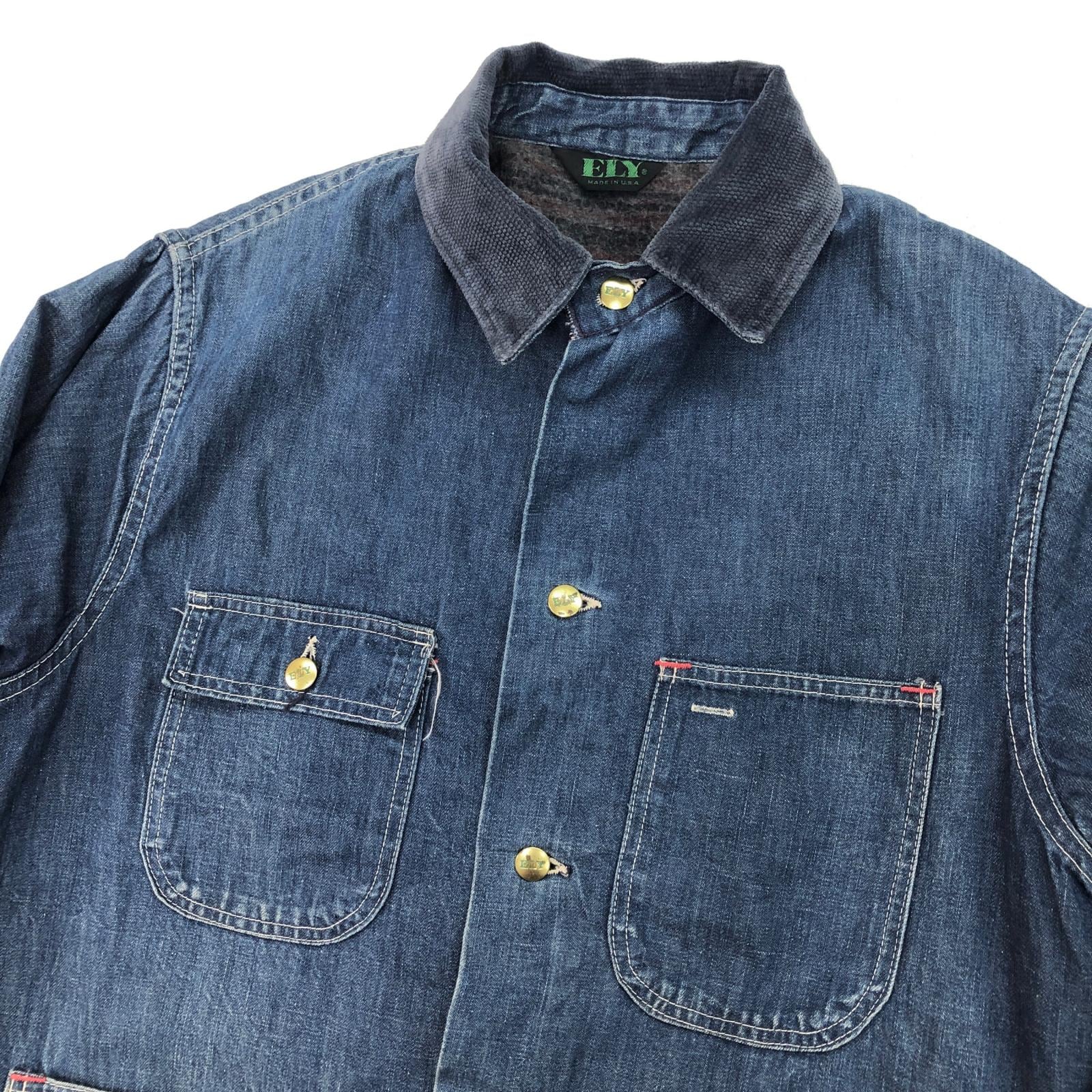 ELY エリー 70年代 USA製 ブランケット付き デニムカバーオール ワーク