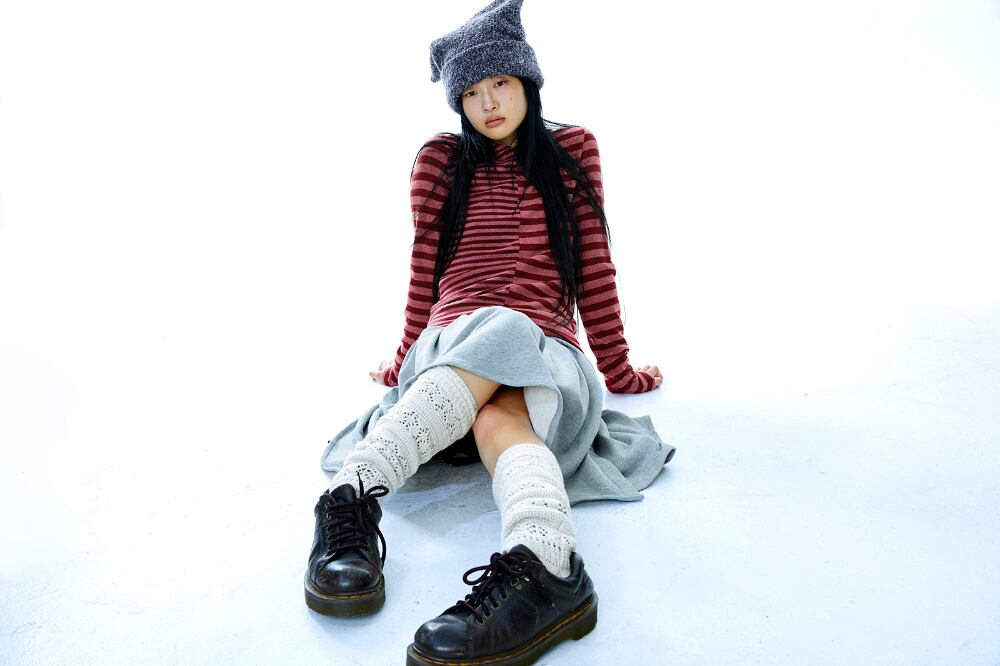 COYSEIO] MIXED STRIPE HOODIE RED 正規品 韓国ブランド 韓国通販 韓国