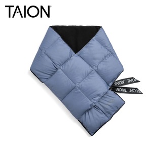 TAION タイオン ベーシック ダウンマフラー TAION-201A 800FP ダウン95% パッカブル ユニセックス 軽量 防寒 ストーンブルー