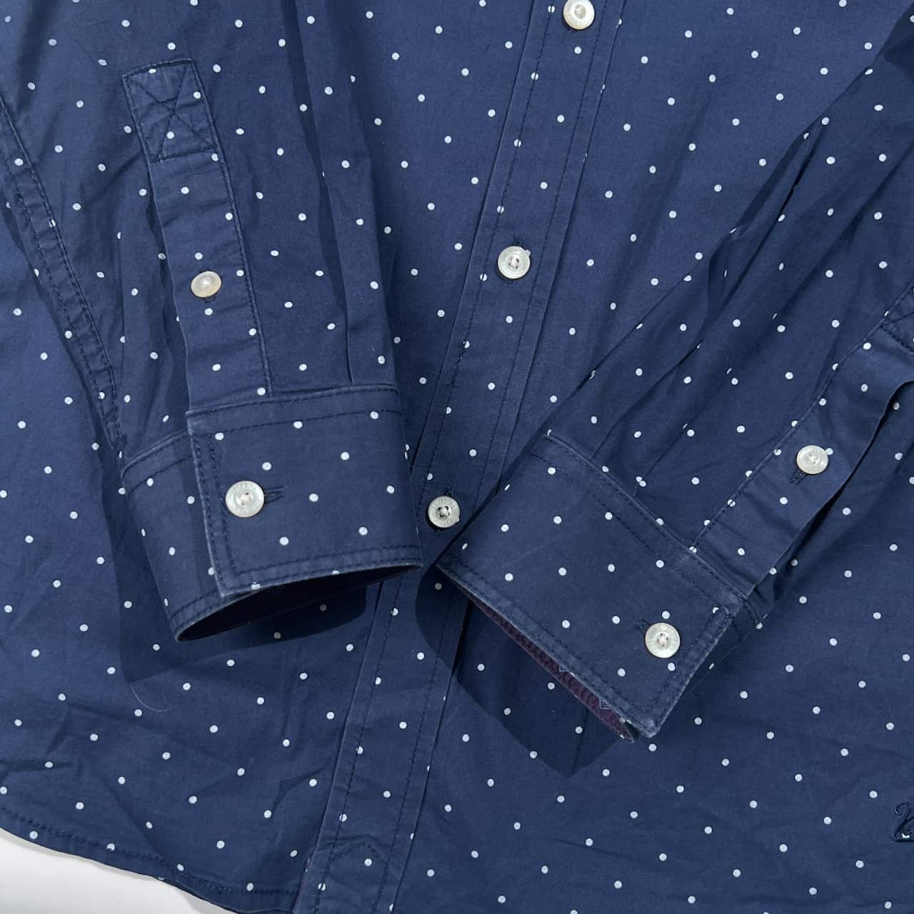 MAVERICK マーベリック Vintage ドット柄 コットン 長袖シャツ M/ネイビー系 メンズ