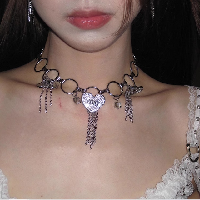 Heart Tassel Necklace E6223