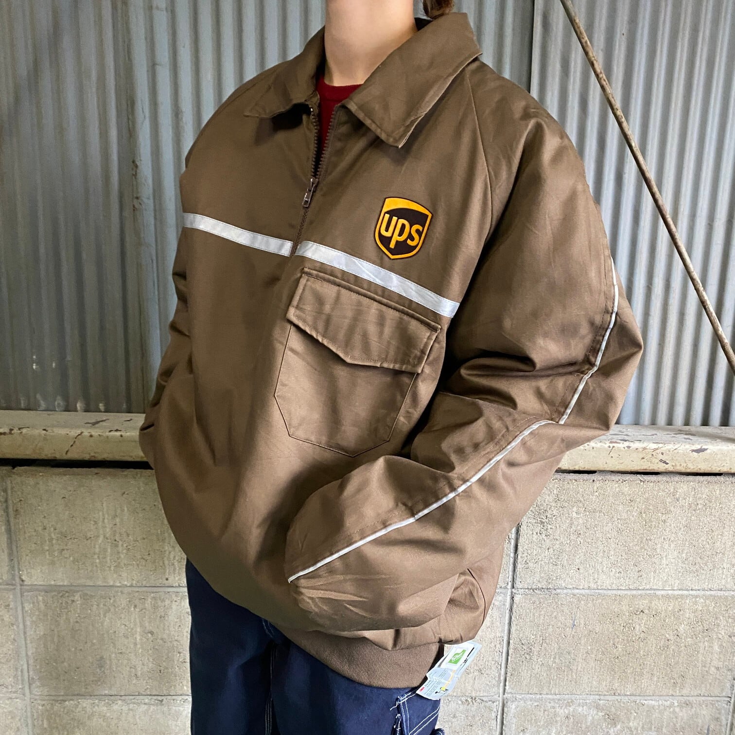 デッドストック TWINHILL Ups 企業ロゴ ハーフジップ ワークジャケット  