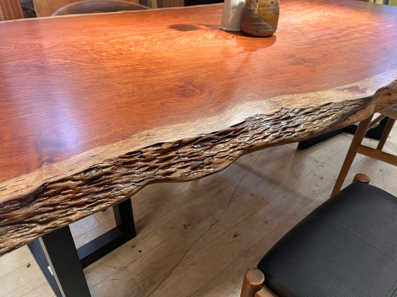 ブビンガ一枚板 ブビンガ 一枚板 ダイニングテーブル／1200mm 【A8178】 | 【一